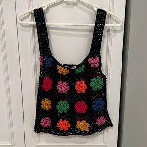 Colourful crochet top